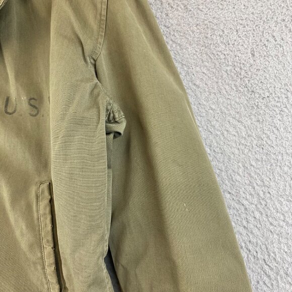 Vintage WWII USN Navy Deck Jacket N-4 Field Coat Medium Lined Green 1940s - Picture 11 of 16